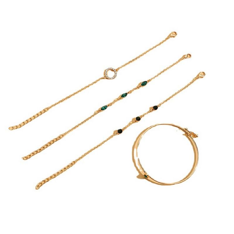 Zestaw 4 złotych bransłońcetek boho
