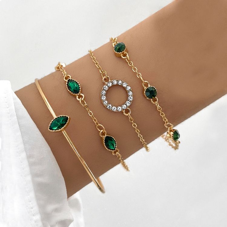Zestaw 4 złotych bransłońcetek boho