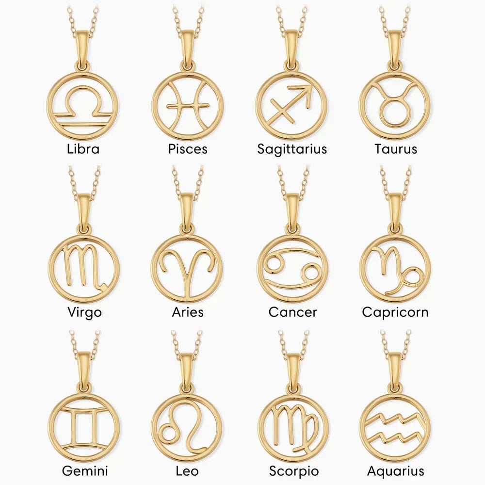 Naszyjnik złota ze znakiem zodiaku