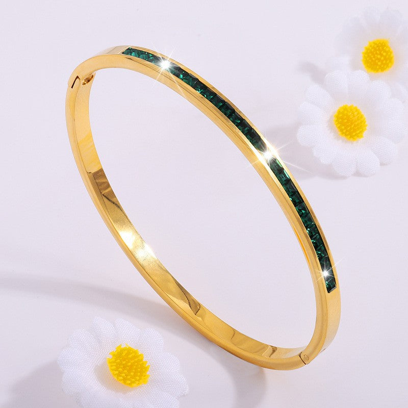 Bransoletka Celeste złoty zielony szmaragd