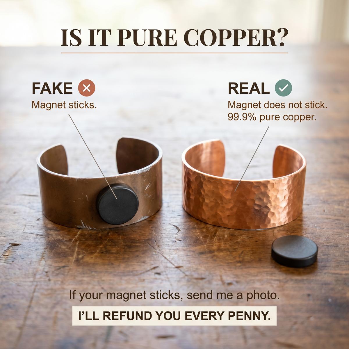Bransoletka miedziana Pendio
