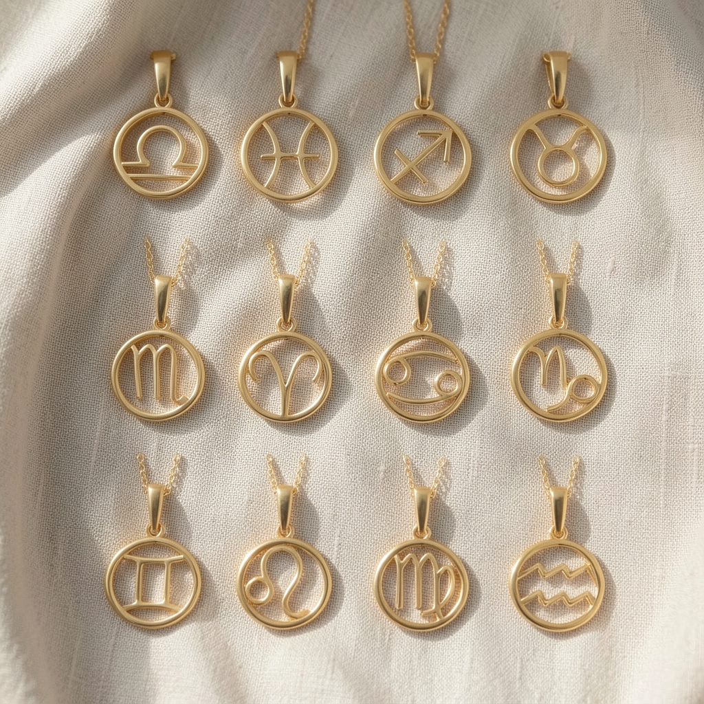 Naszyjnik złota ze znakiem zodiaku